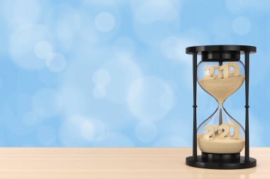 Yeni 2020 Yılı Konsepti. Kum Saatine Düşen Kum Şişesini Almak