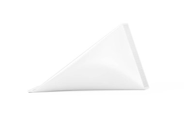 Beyaz Karton Üçgen Kutu Krem, Meyve Suyu veya Süt Paketi Mock Up. 