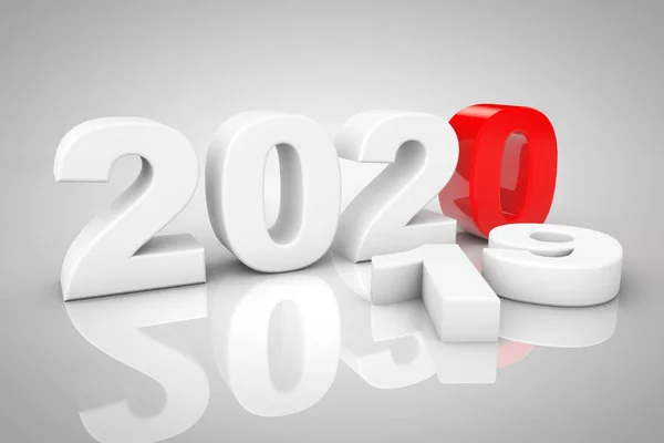 Nieuwjaar 2020 3D-teken. 3D-rendering — Stockfoto