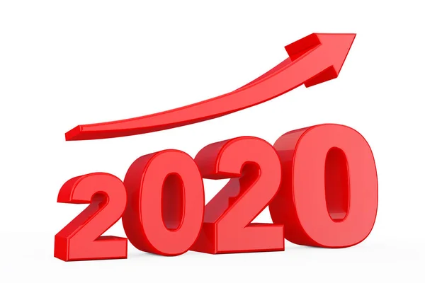Voortgangs pijl in nieuwe 2020 jaar teken. 3D-rendering — Stockfoto