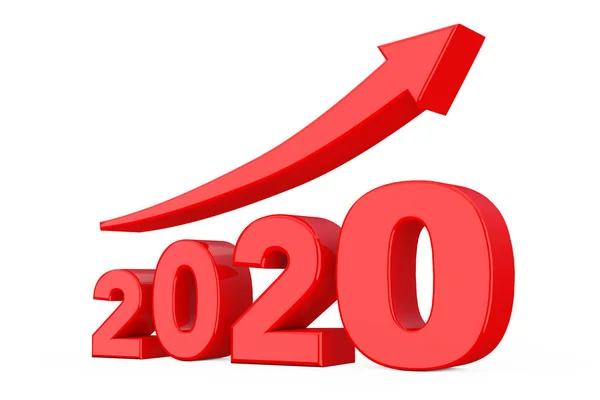 Voortgangs pijl in nieuwe 2020 jaar teken. 3D-rendering — Stockfoto