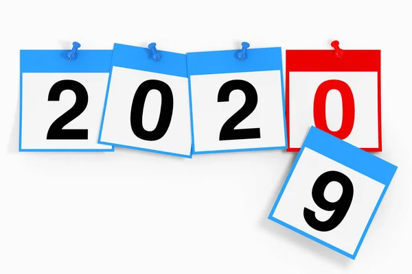 Nytt 2020 år start koncept. Kalender blad med 2020 nytt år — Stockfoto