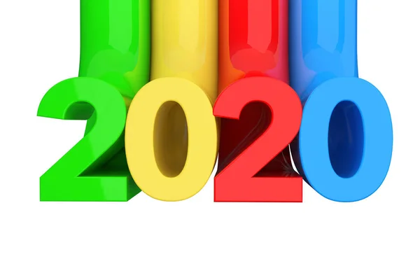 Αφηρημένο νέο 2020 έτος σύμβολο. Απόδοση 3D — Φωτογραφία Αρχείου