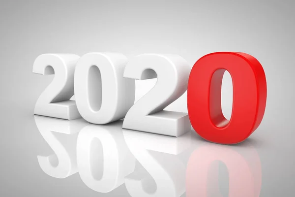 Neues Jahr 2020 3D-Zeichen. 3D-Darstellung — Stockfoto