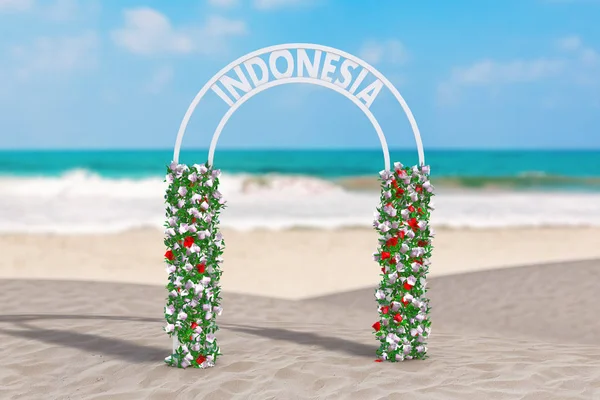 Vítejte v indonéské koncepci. Krásný Decor oblouk, brána nebo Porta — Stock fotografie