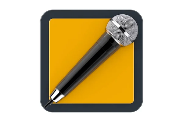 Modern Microphone as Touchpoint Web Icon Button. 3d Rendering — Stock Photo, Image