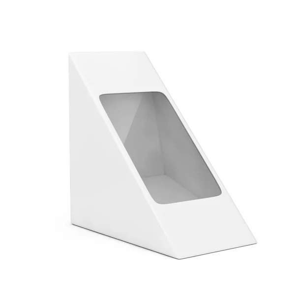Bílý lepenkový trojúhelník na krabice pro jídlo, dárek nebo jiný produc — Stock fotografie