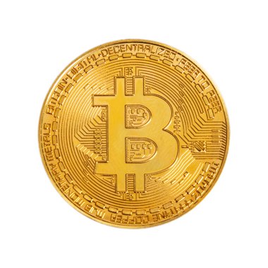 Dijital ve Kripto Para Birimi Konsepti. Altın Bitcoin Parası