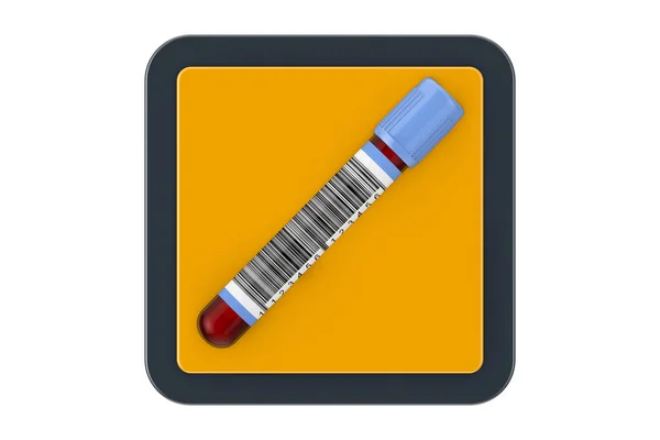 血液测试瓶管作为触点网络图标按钮。 3d Renderin — 图库照片