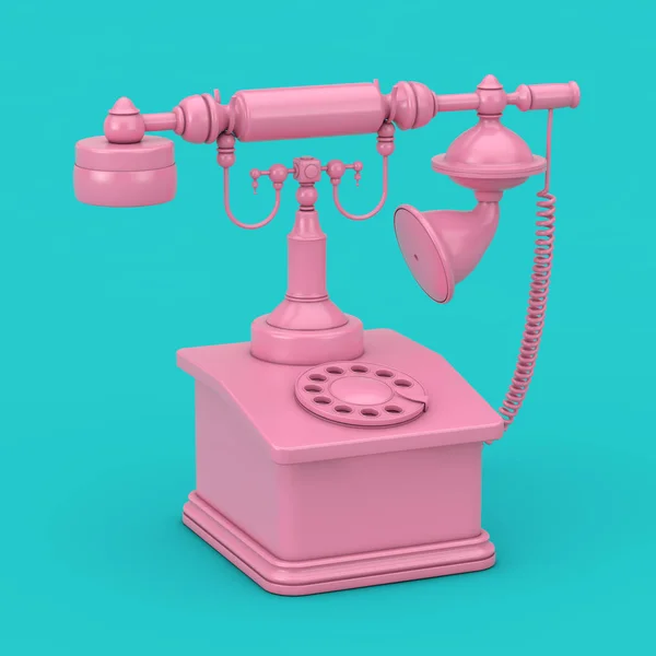 Retro Vintage Styled Rotary Phone Duotone. 3D-рендеринг — стоковое фото