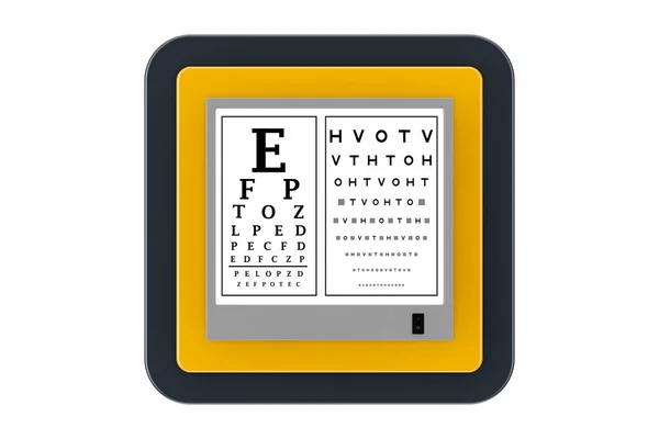 Snellen Eye Chart Test Light Box as Touchpoint Web Icon Button. — Stock Photo, Image