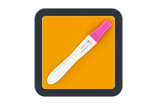 Positive Plastic Pregnancy Test as Touchpoint Web Icon Button. 3 — Stock Photo, Image