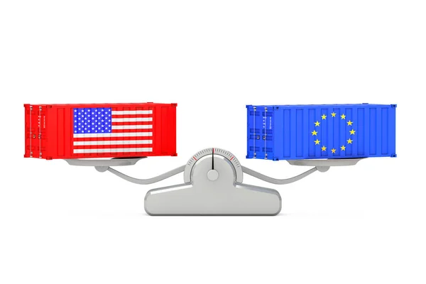 Concept Expédition Conteneurs Expédition Avec Les États Unis Union Européenne — Photo