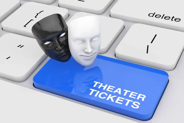 Bianco Sorridente Commedia Nero Triste Dramma Grottesco Teatro Maschera Teatro — Foto Stock