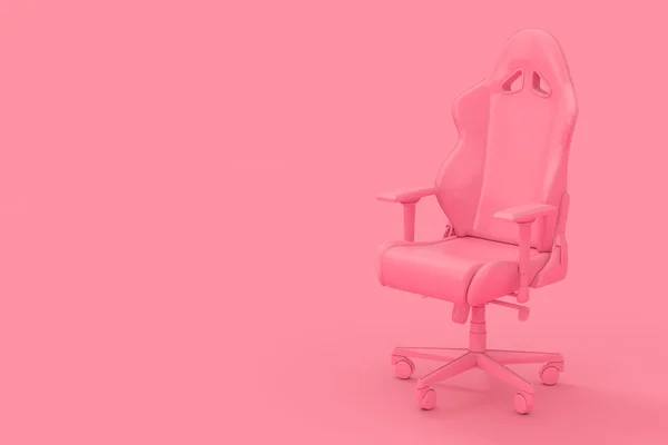 ピンクの背景にデュオトーンスタイルとしてプロの現代ピンクコンピュータゲームアームチェア 3Dレンダリング — ストック写真