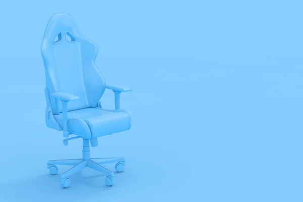 ブルーの背景にDuotoneスタイルとしてプロの現代ブルーコンピュータゲームアームチェア 3Dレンダリング — ストック写真