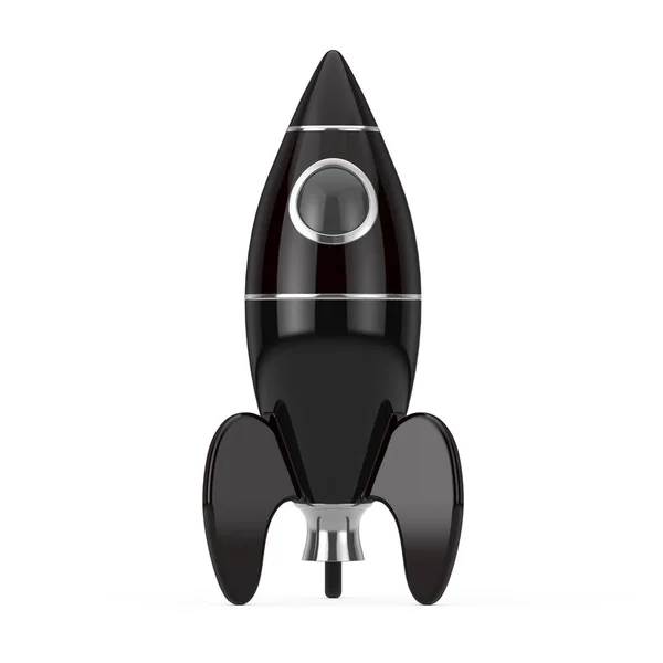 Black Childs Toy Rocket Een Witte Achtergrond Rendering — Stockfoto