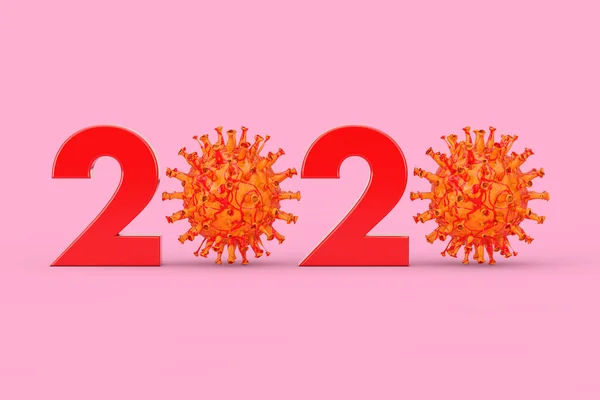 2020 Anno Con Zero Simbolo Come Covid Corona Virus Batteri — Foto Stock