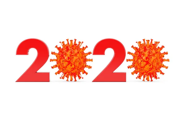 2020 Rok Zero Symbol Jako Covid Corona Wirusy Bakterie Białym — Zdjęcie stockowe