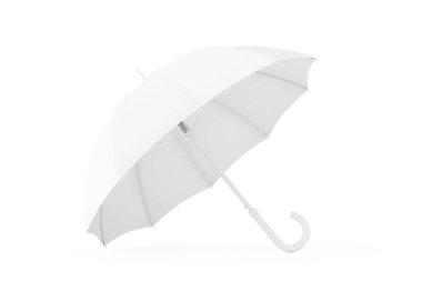 Beyaz bir arka planda Clay Style tarzında White Mockup Umbrella. 3d Hazırlama