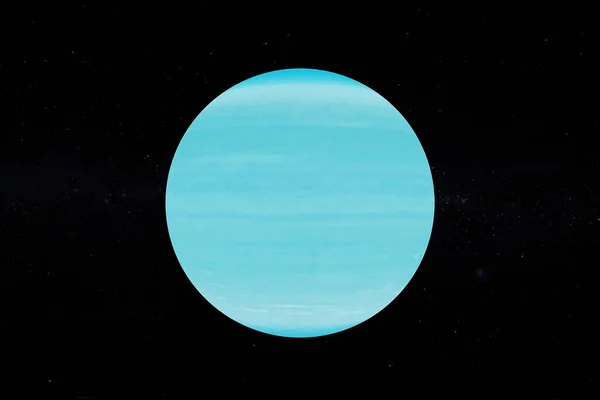 太阳系概念 在黑天背景下从太空看到大行星Uran的全景 这张照片的内容由Nasa提供 3D渲染 — 图库照片