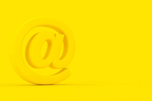 Yellow Email Internet Symbol Sign Duotone Style Yellow Background Rendering — Stock Photo, Image