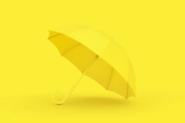 Guarda Chuva Amarelo Mockup Estilo Duotone Fundo Amarelo Renderização — Fotografia de Stock