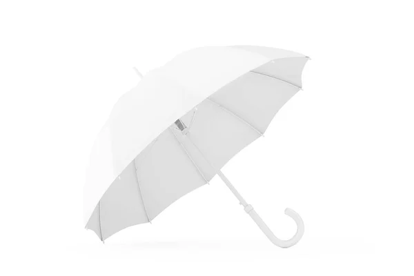 White Mockup Umbrella Clay Style White Background Rendering — Stock Photo, Image