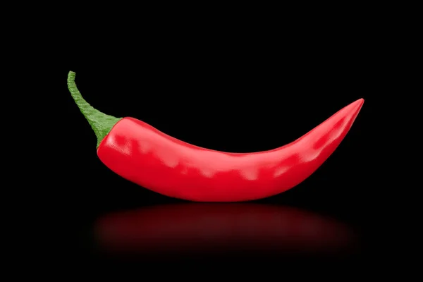 Red Chili Pepper Черном Фоне Рендеринг — стоковое фото