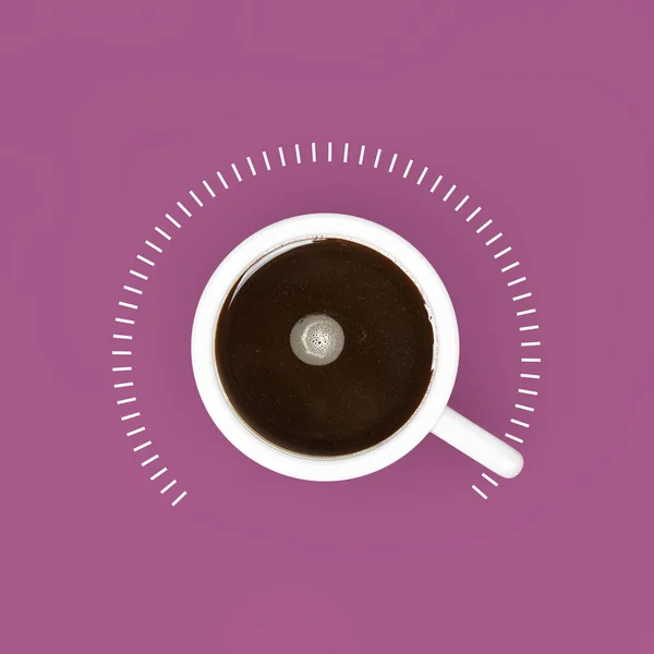 Vista Dall Alto Coppa Caffè Nero Come Controllo Potenza Valore — Foto Stock