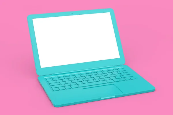 Nowoczesny Komputer Blue Laptop Blank Screen Your Design Stylu Duotone — Zdjęcie stockowe