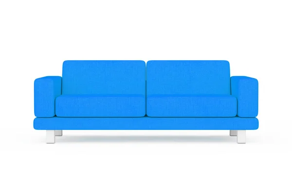 Blue Simple Modern Sofa Möbel Auf Weißem Und Gelbem Hintergrund — Stockfoto