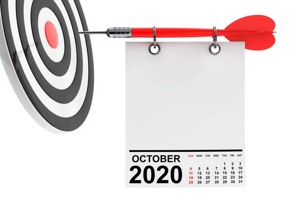 Kalender Oktober 2020 Blanco Notitie Papier Met Vrije Ruimte Voor — Stockfoto