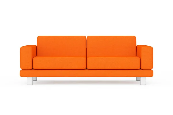 Sofá Moderno Simple Naranja Muebles Sobre Fondo Blanco Amarillo Renderizado — Foto de Stock