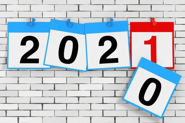 Novo Conceito Início 2021 Anos Calendário Folhas Com 2021 Ano — Fotografia de Stock