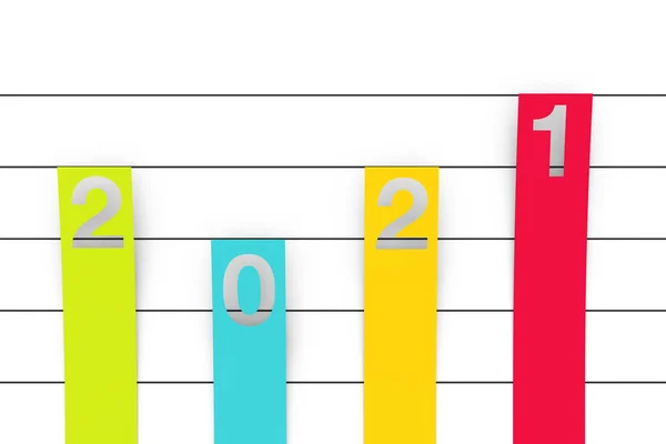 Colour Column Flat Graph Chart Infographics Paper Elements 2021 New — Stock Photo, Image