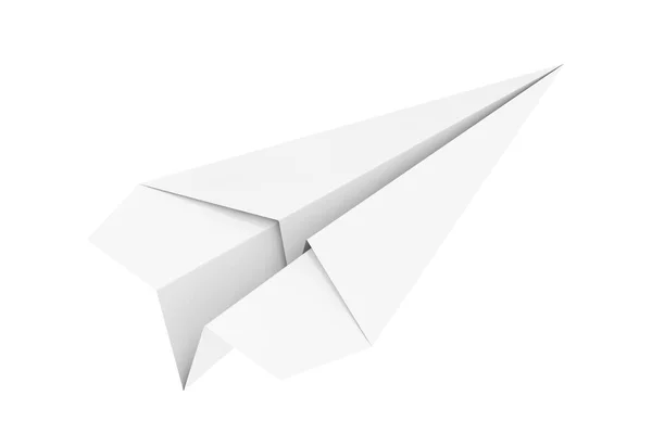 White Origami Paper Airplane White Background Rendering — Stock Photo, Image