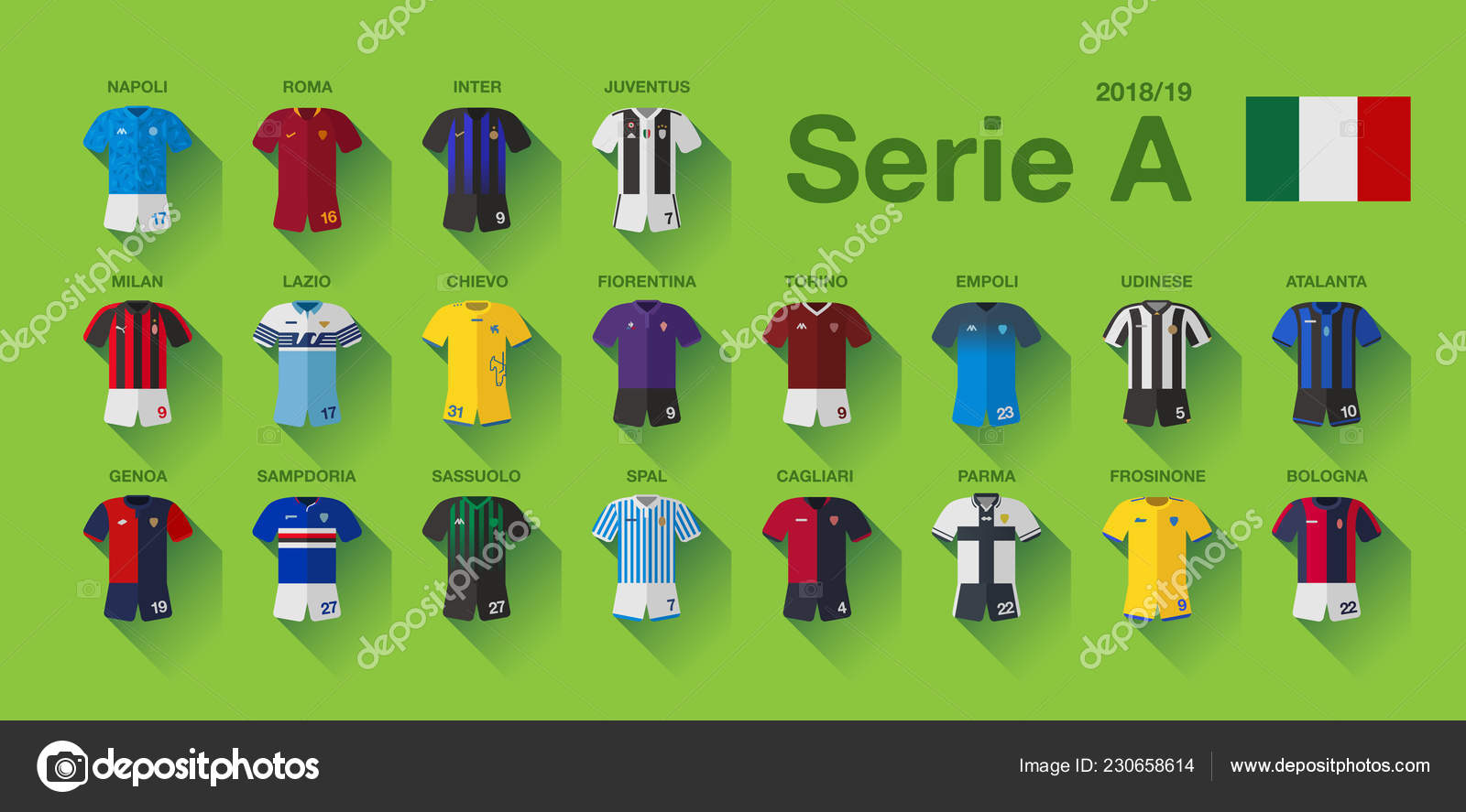 camisetas de equipos italianos 2019