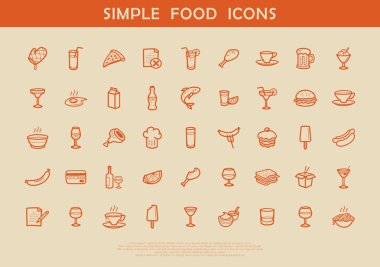 Simgeler vektör resimli set 45 gıda ile ilgili.