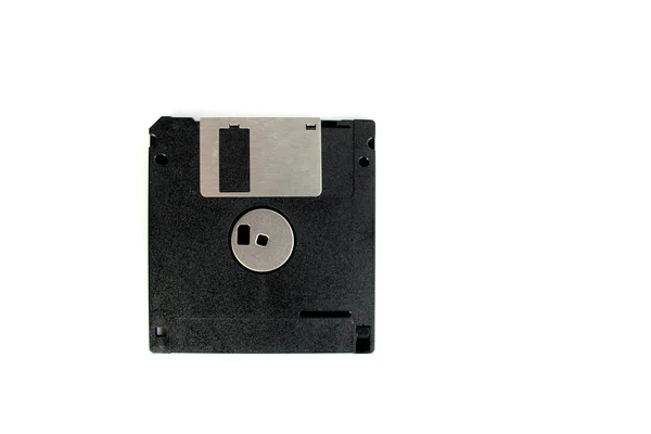 Black Floppy Disk Isolated White Background Back Side — Stock Photo, Image