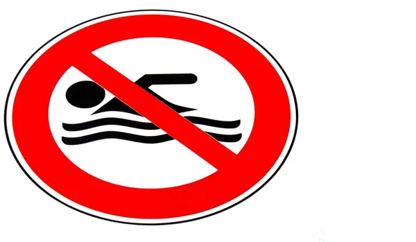 Swimming Sign White Background — Stock Photo, Image