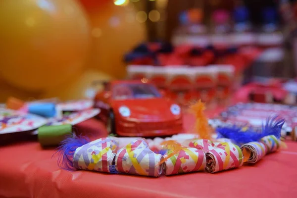 Dulces Artículos Coloridos Para Cumpleaños Niños — Foto de Stock