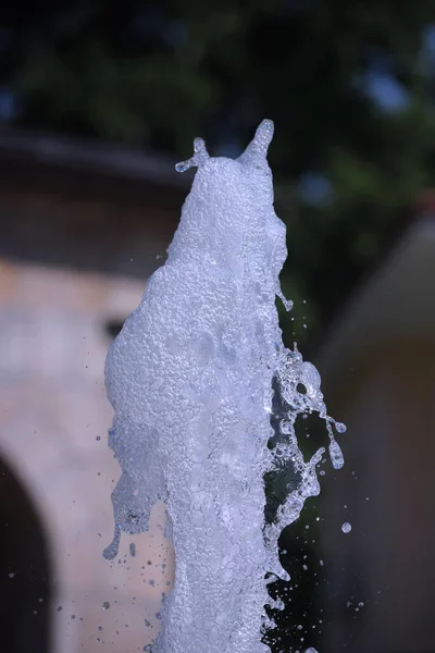 Textura Gotas Agua Fuente Salpicadura Agua Fuente — Foto de Stock