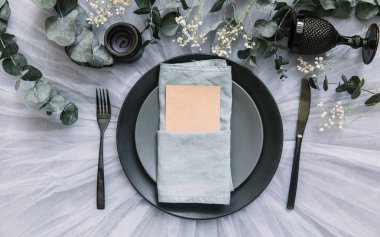 düz lay güzel rustik düğün olay tablo ayarı ile dekorasyon ile