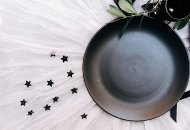 düz lay güzel rustik düğün olay tablo ayarı ile dekorasyon ile