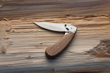 Bir kütükte av bıçağı.