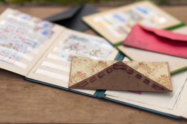 Background Envelopes Stamps — Stock Photo, Image