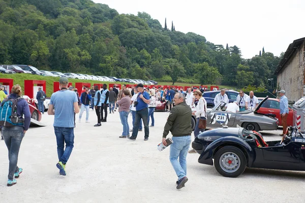 Brescia Italy 2018 Mille Miglia Village Famous Italian Historical Race — стоковое фото