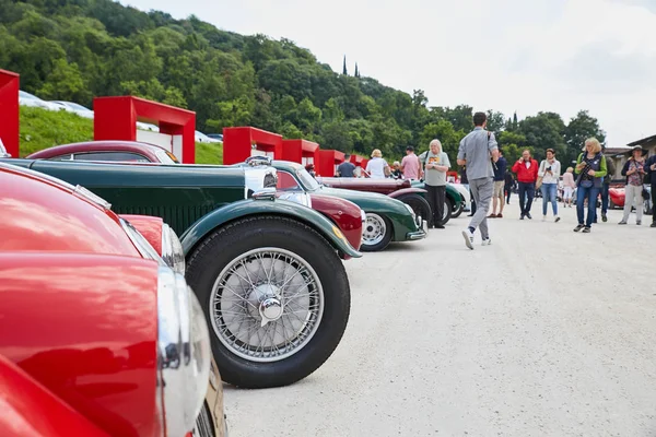 Brescia Włochy 2018 Mille Miglia Village Słynny Włoski Wyścig Historyczne — Zdjęcie stockowe