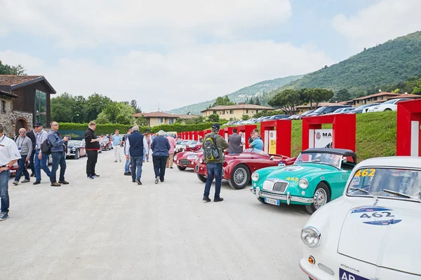Brescia Italië 2018 Mille Miglia Village Beroemde Italiaanse Historische Race — Stockfoto